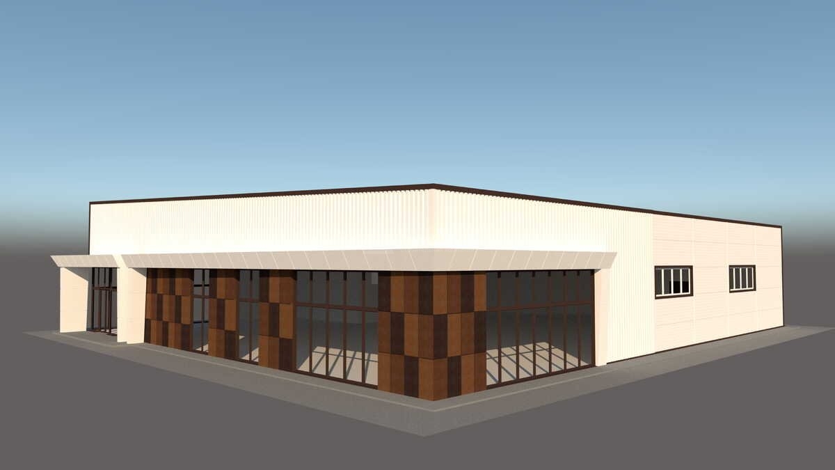 3D визуализация Магазин из сэндвич-панелей - фото 9