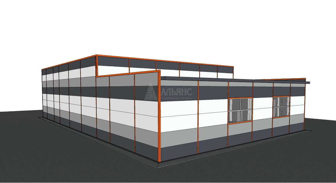 3D визуализация Проект СТО из сэндвич-панелей - фото 10