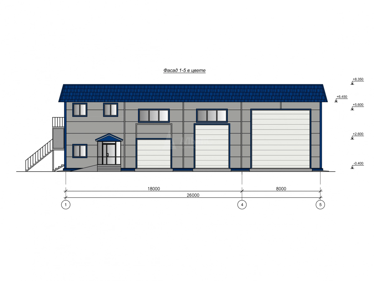 3D визуализация Автосервис из сэндвич-панелей - фото 3