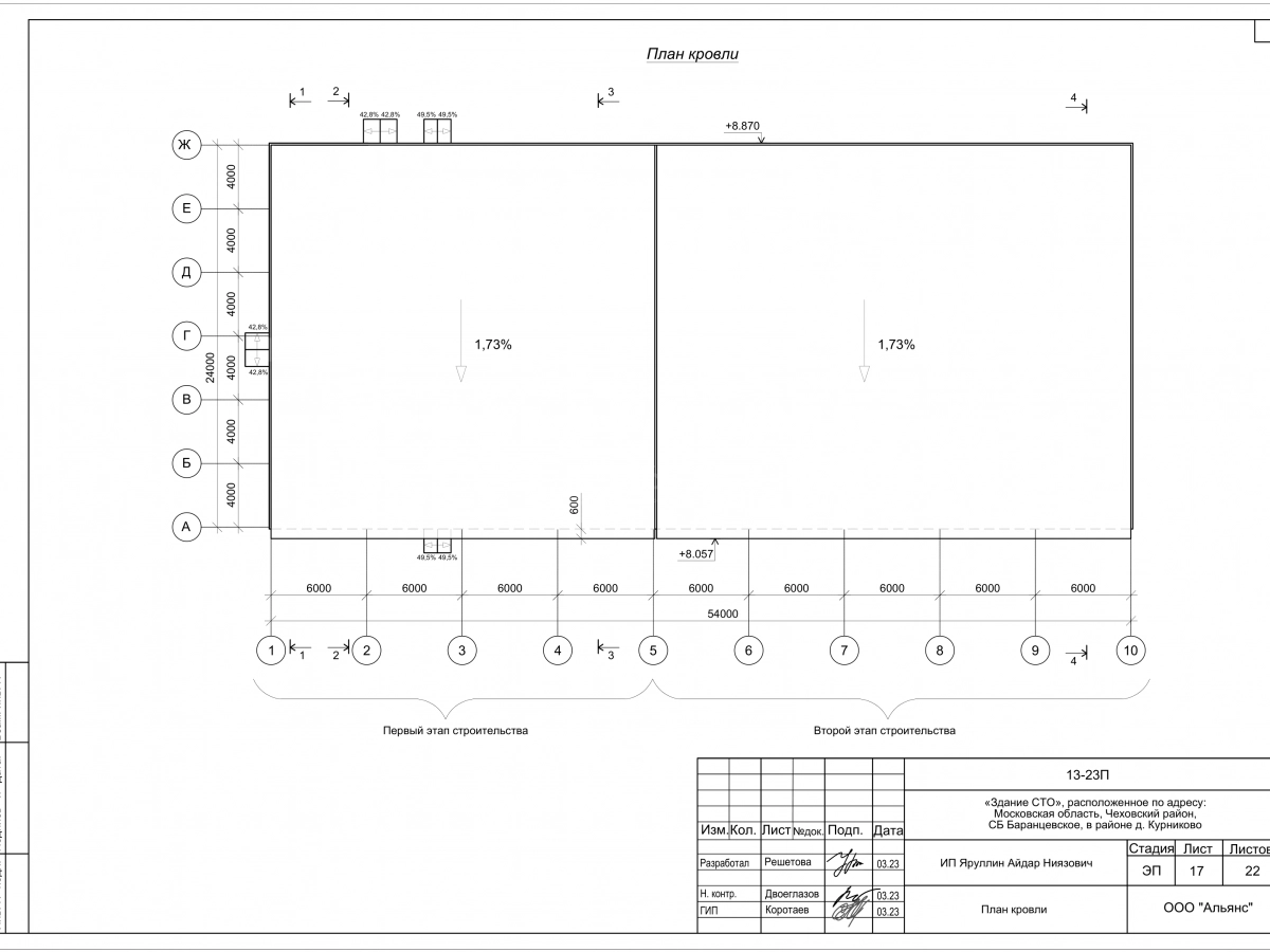Планировка СТО с АБК из сэндвич-панелей -  фото 5