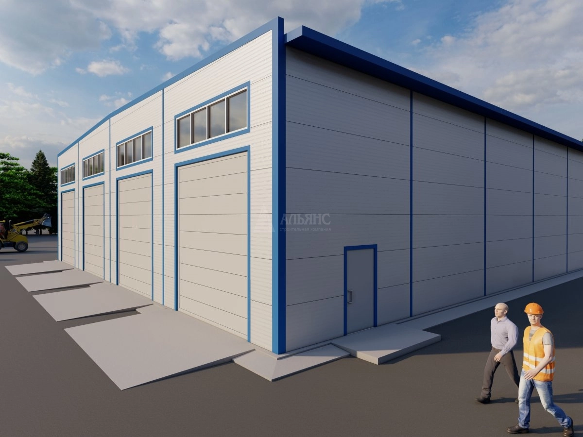 3D визуализация Проект СТО из сэндвич-панелей - фото 2